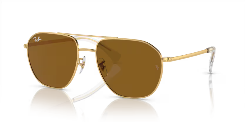 Ray-Ban RB3723I Square Sunglasses in Brown / Arista Gold, angle view