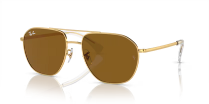 Ray-Ban RB3723I Square Sunglasses in Brown / Arista Gold, angle view