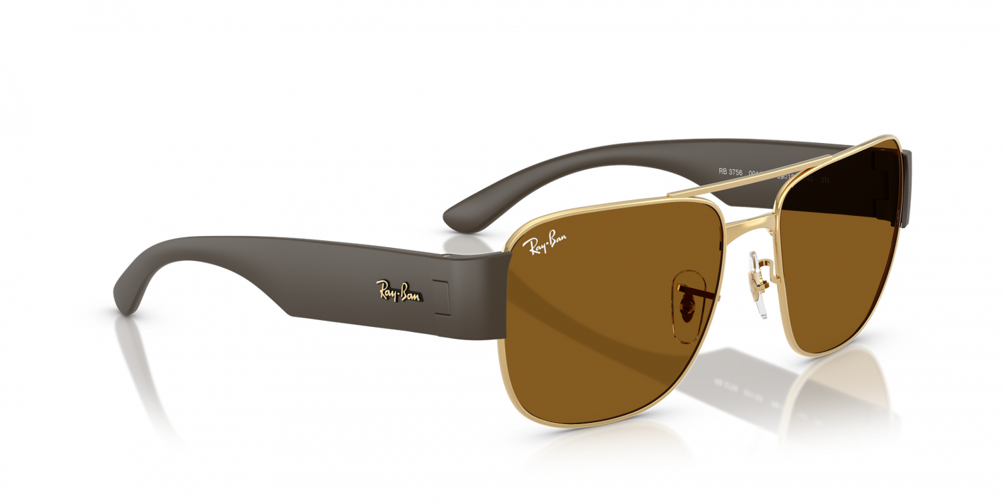 Ray-Ban RB3756 Square Sunglasses in Brown / Arista Gold, side view