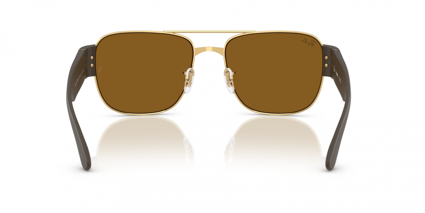 Ray-Ban RB3756 Square Sunglasses in Brown / Arista Gold, angle view