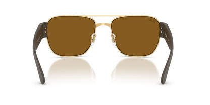 Ray-Ban RB3756 Square Sunglasses in Brown / Arista Gold, angle view