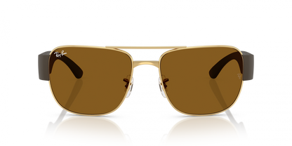 Ray-Ban RB3756 Square Sunglasses in Brown / Arista Gold, detail view