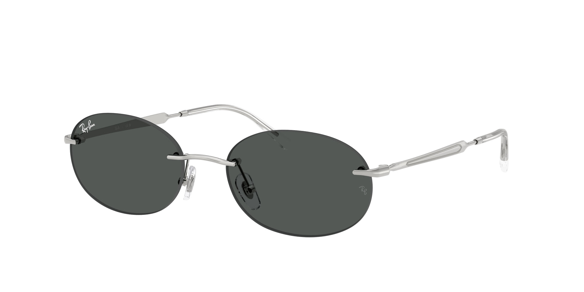 Ray-Ban RB3767 Oval Sunglasses in Gray Silver, back view
