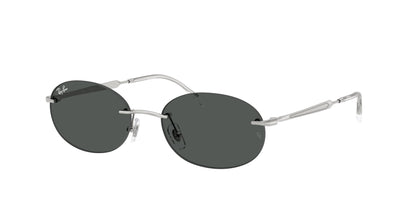 Ray-Ban RB3767 Oval Sunglasses in Gray Silver, back view