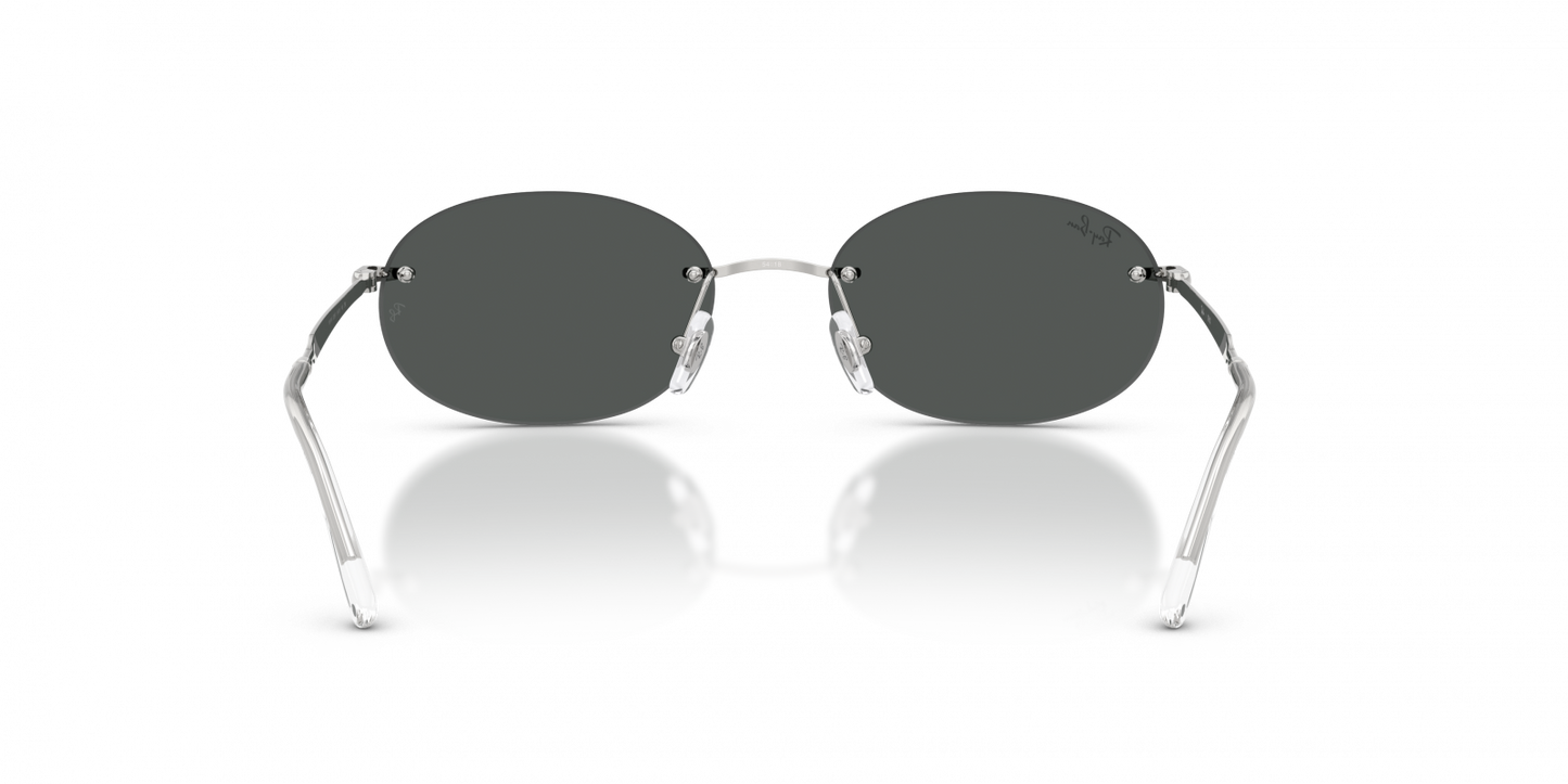 Ray-Ban RB3767 Oval Sunglasses in Gray Silver, angle view