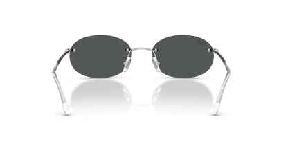 Ray-Ban RB3767 Oval Sunglasses in Gray Silver, angle view