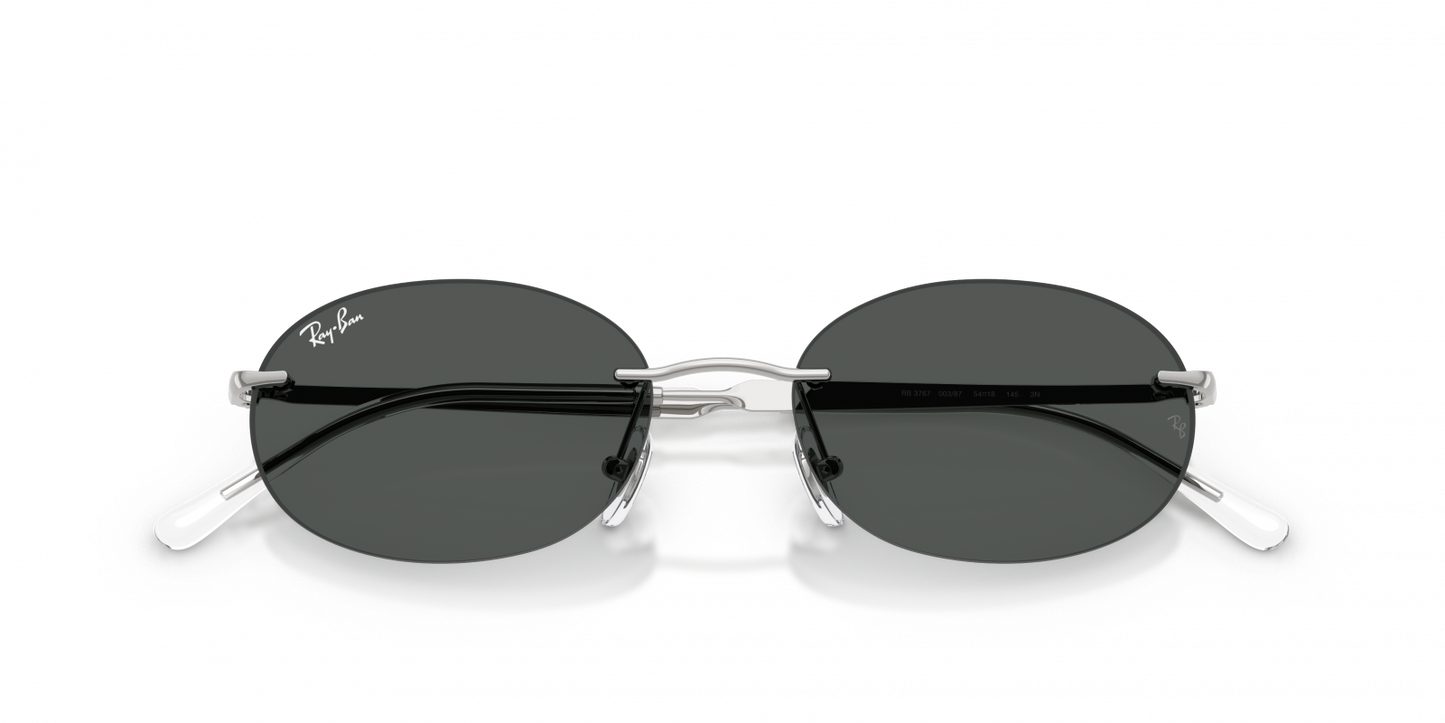 Ray-Ban RB3767 Oval Sunglasses in Gray Silver, side view