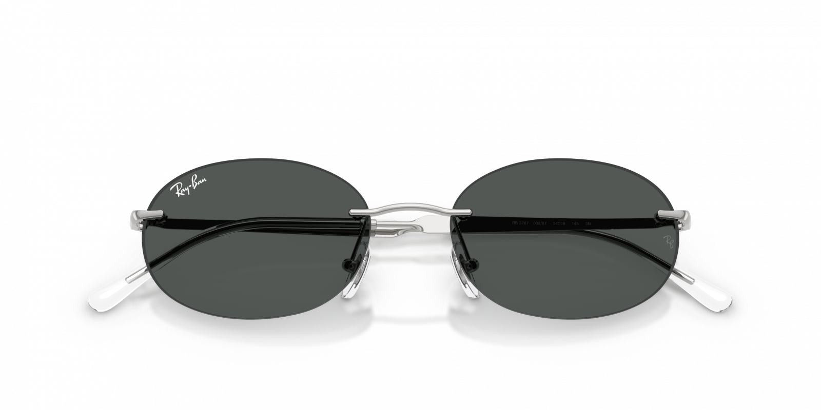 Ray-Ban RB3767 Oval Sunglasses in Gray Silver, side view