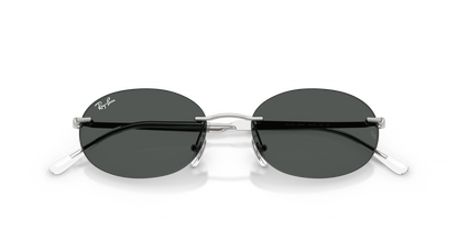 Ray-Ban RB3767 Oval Sunglasses in Gray Silver, side view