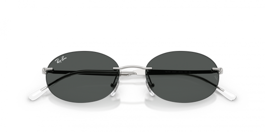 Ray-Ban RB3767 Oval Sunglasses in Gray Silver, side view