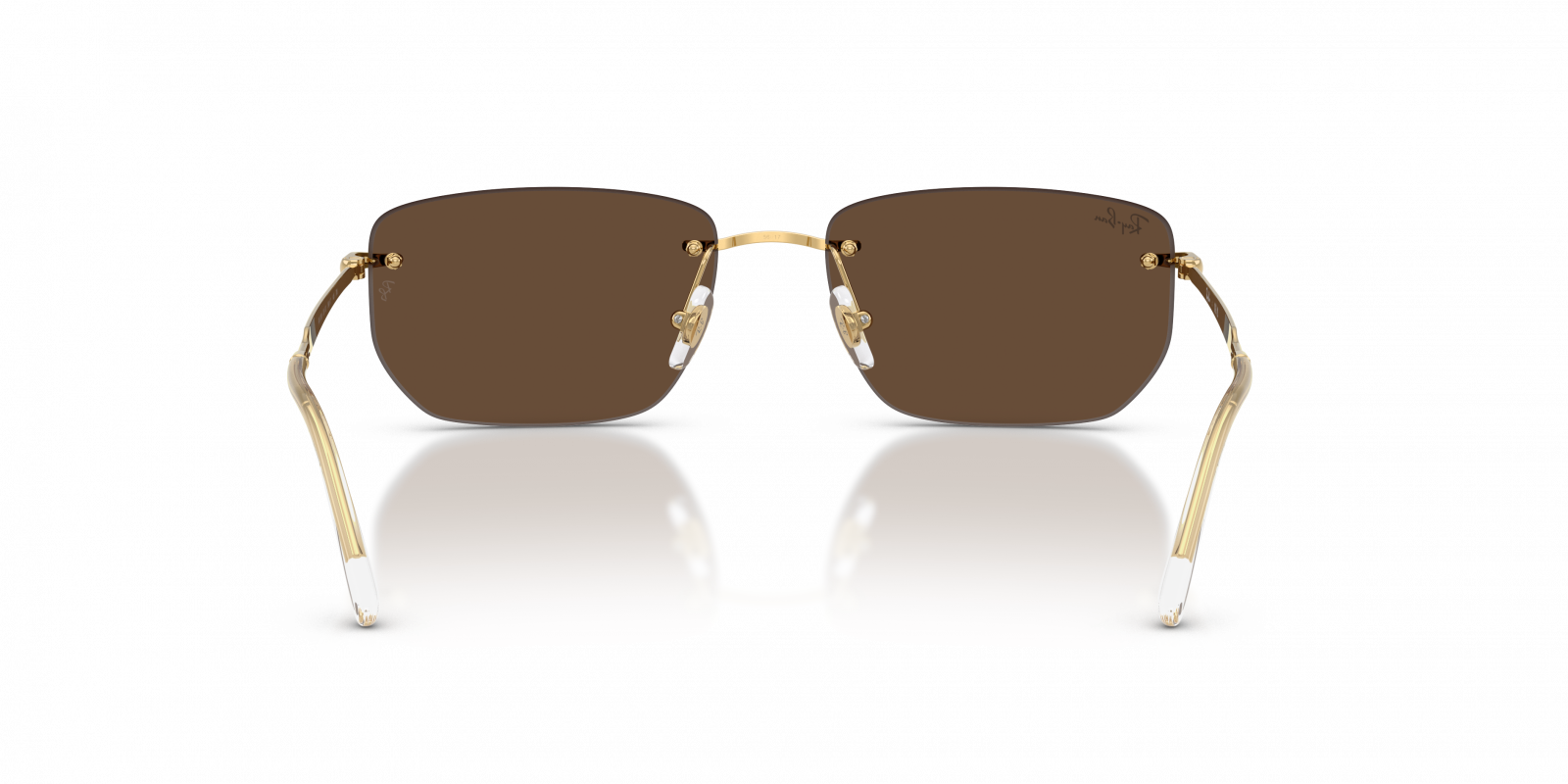 Ray-Ban RB3768 Geometric Sunglasses in Dark Brown/Arista Gold, angle view