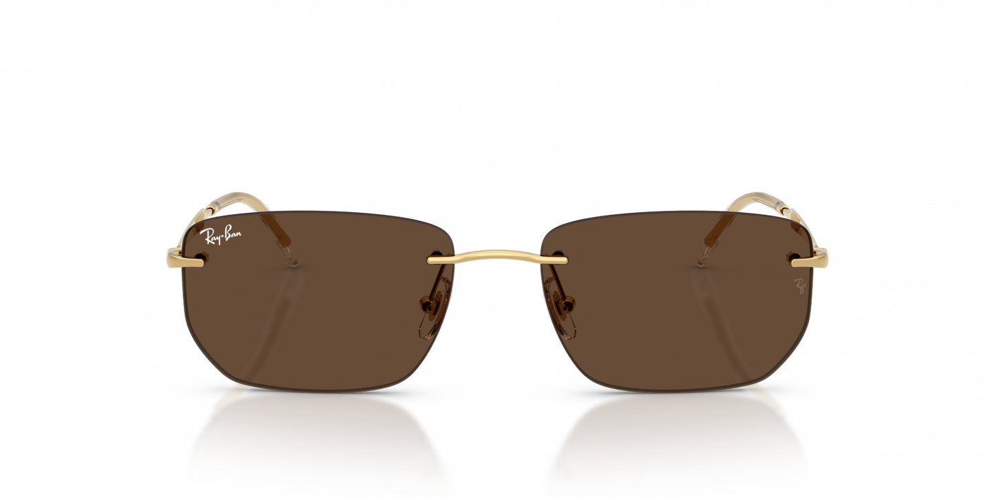 Ray-Ban RB3768 Geometric Sunglasses in Dark Brown/Arista Gold, side view