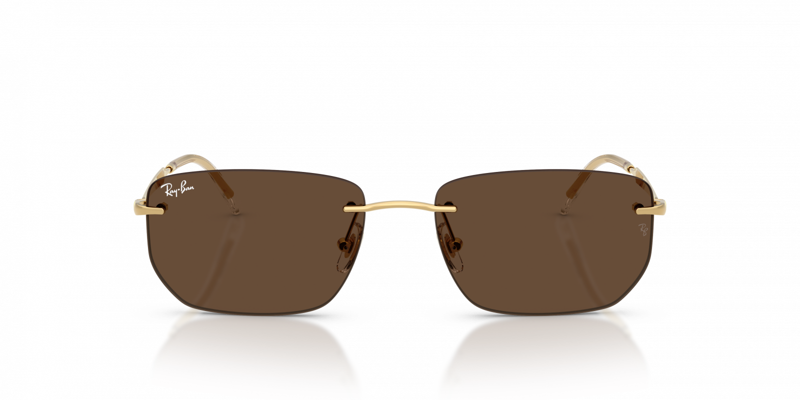 Ray-Ban RB3768 Geometric Sunglasses in Dark Brown/Arista Gold, side view