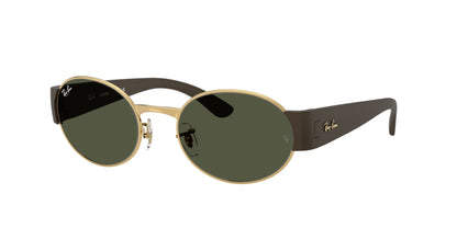 Ray-Ban RB3770 Oval Sunglasses in Green/Gold, front view
