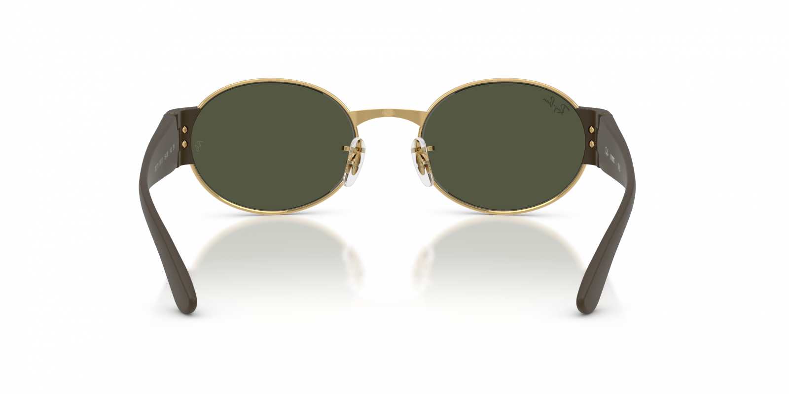 Ray-Ban RB3770 Oval Sunglasses in Green/Gold, angle view