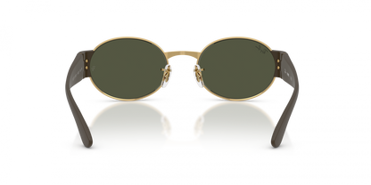 Ray-Ban RB3770 Oval Sunglasses in Green/Gold, angle view