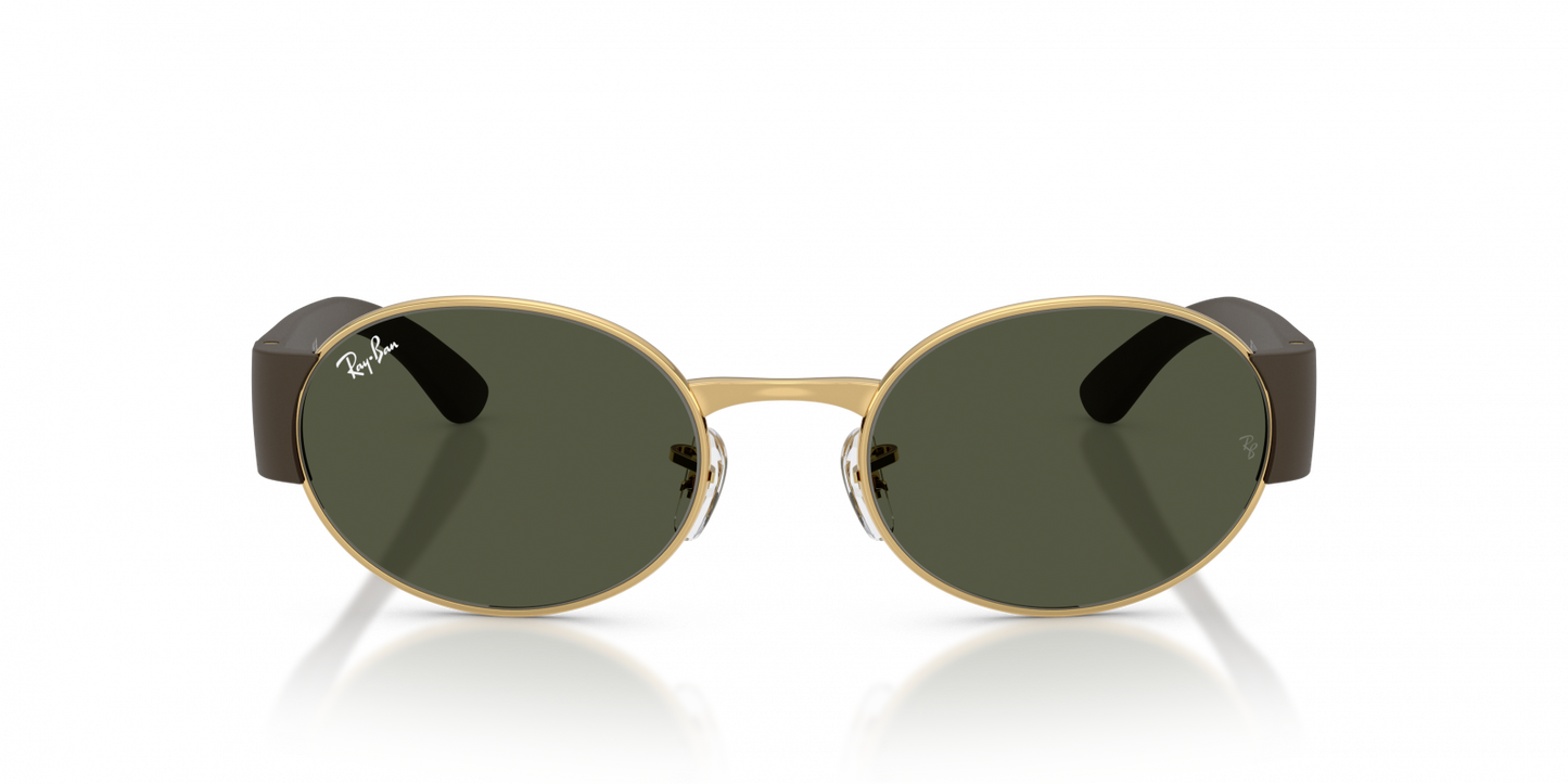 Ray-Ban RB3770 Oval Sunglasses in Green/Gold, side view