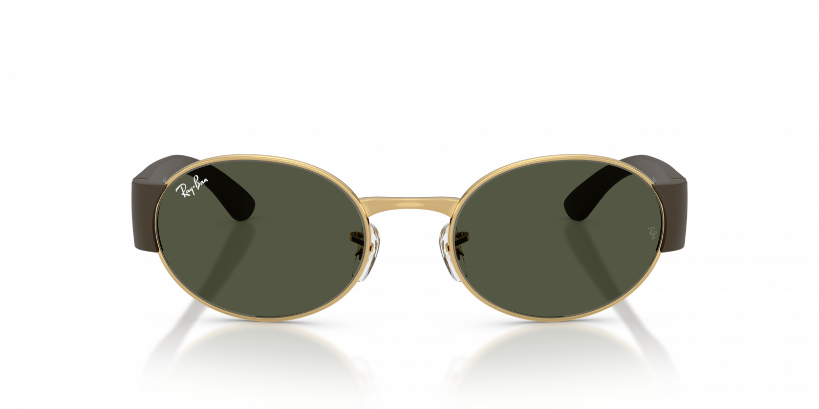 Ray-Ban RB3770 Oval Sunglasses in Green/Gold, side view