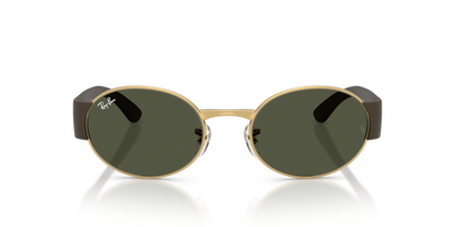 Ray-Ban RB3770 Oval Sunglasses in Green/Gold, side view