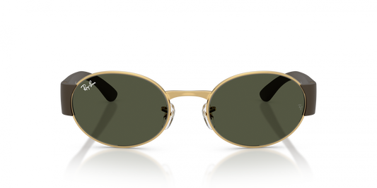 Ray-Ban RB3770 Oval Sunglasses in Green/Gold, side view