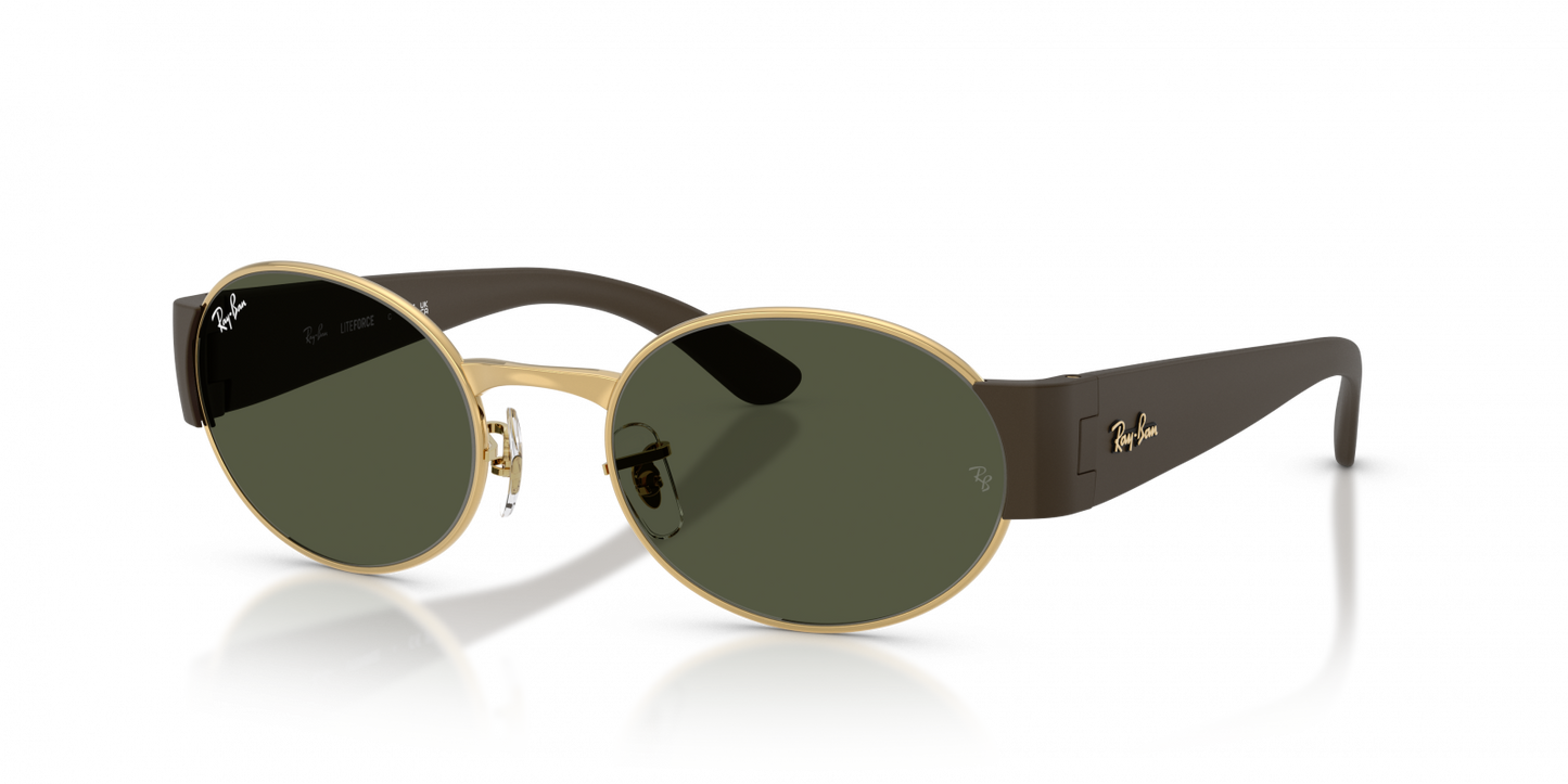 Ray-Ban RB3770 Oval Sunglasses in Green/Gold, back view