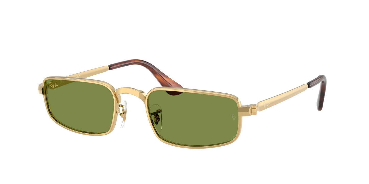 Ray-Ban RB3927 Rectangle Sunglasses in Green Gold, front view