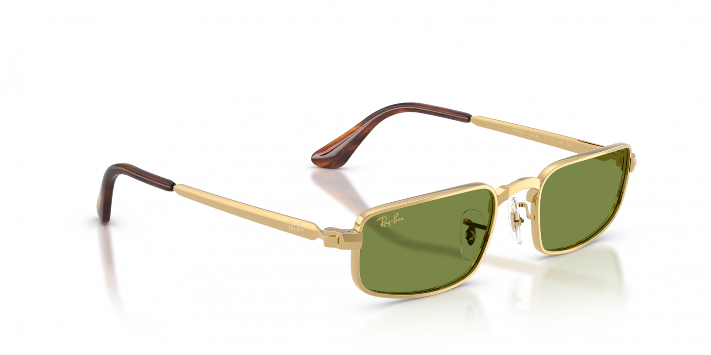Ray-Ban RB3927 Rectangle Sunglasses in Green Gold, side view