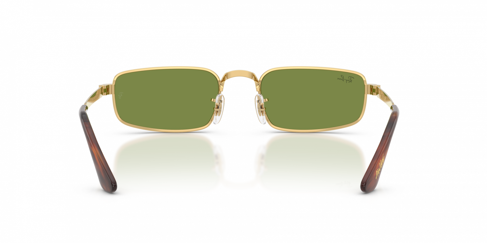 Ray-Ban RB3927 Rectangle Sunglasses in Green Gold, detail view