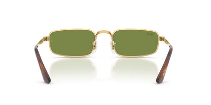 Ray-Ban RB3927 Rectangle Sunglasses in Green Gold, detail view