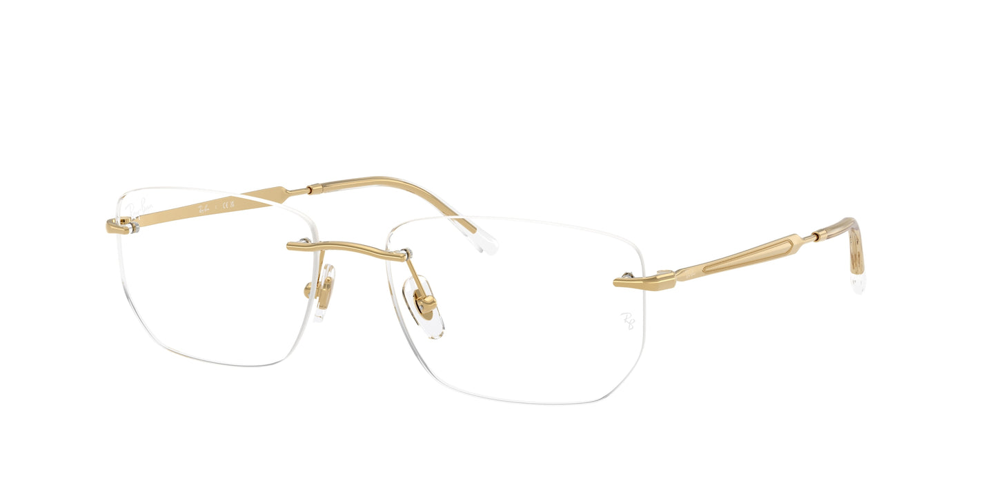 Ray-Ban RX3768V Geometric Eyeglasses in Clear / Gold (Arista), front view