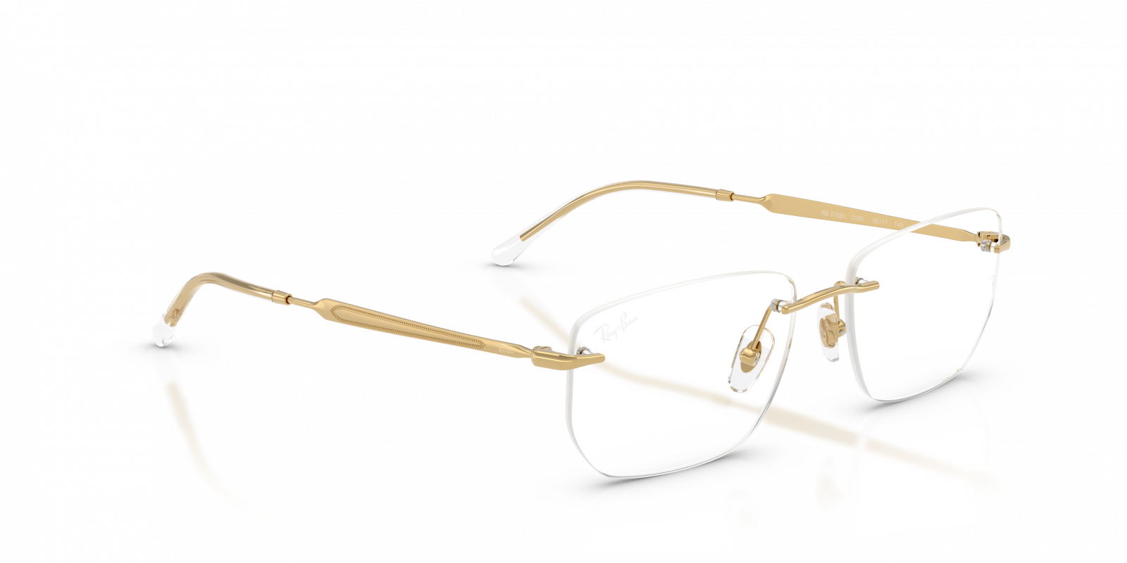 Ray-Ban RX3768V Geometric Eyeglasses in Clear / Gold (Arista), side view