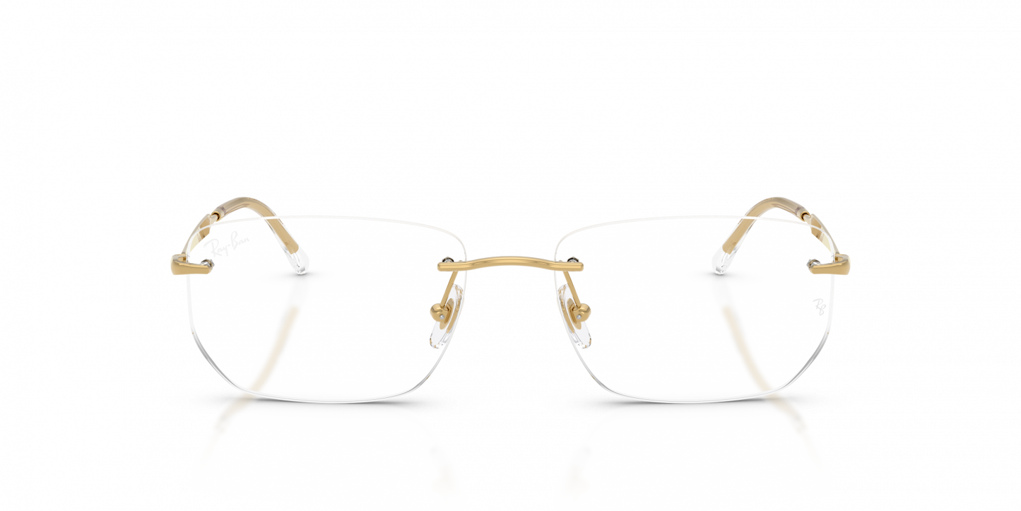 Ray-Ban RX3768V Geometric Eyeglasses in Clear / Gold (Arista), detail view