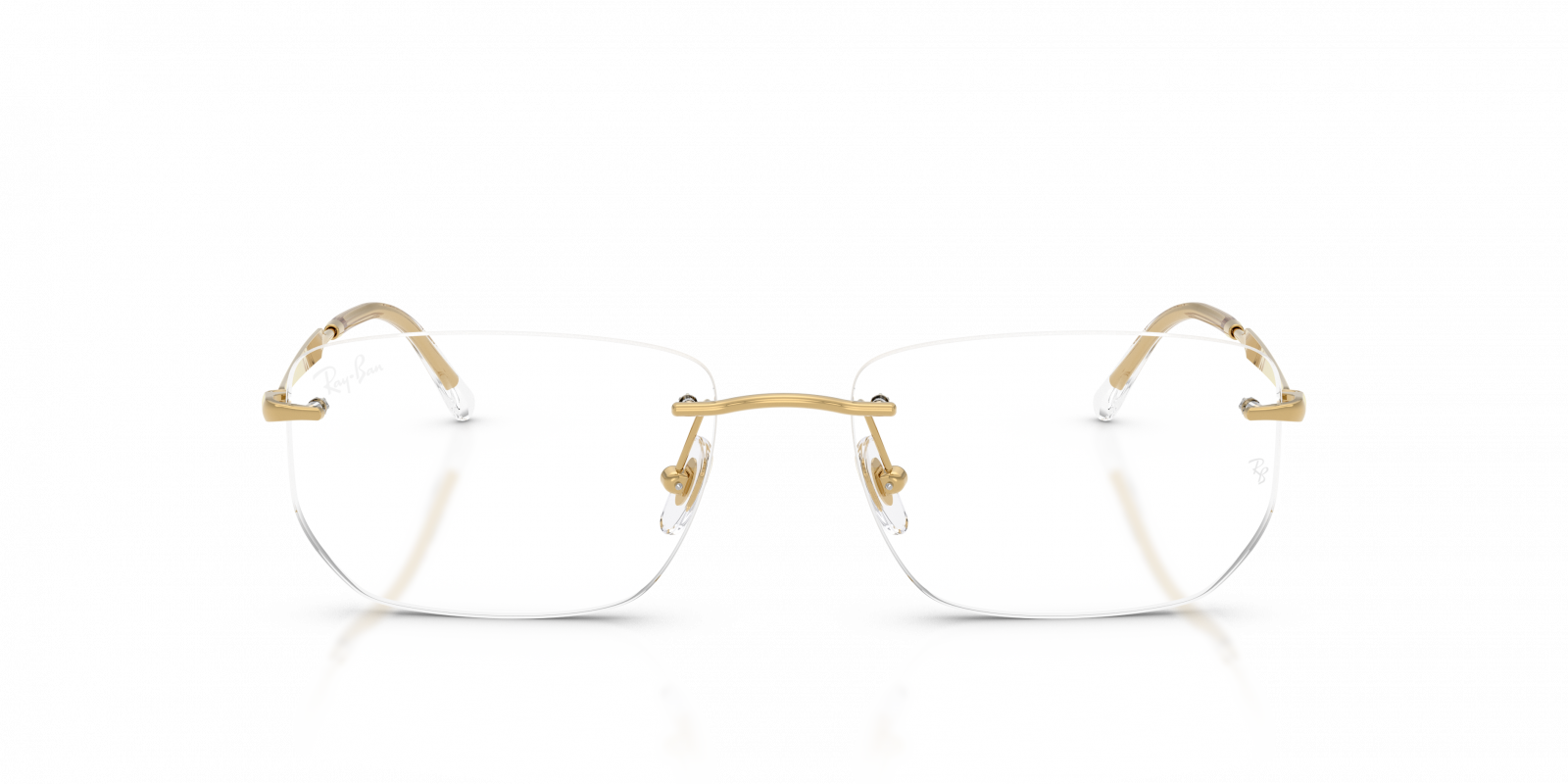 Ray-Ban RX3768V Geometric Eyeglasses in Clear / Gold (Arista), detail view