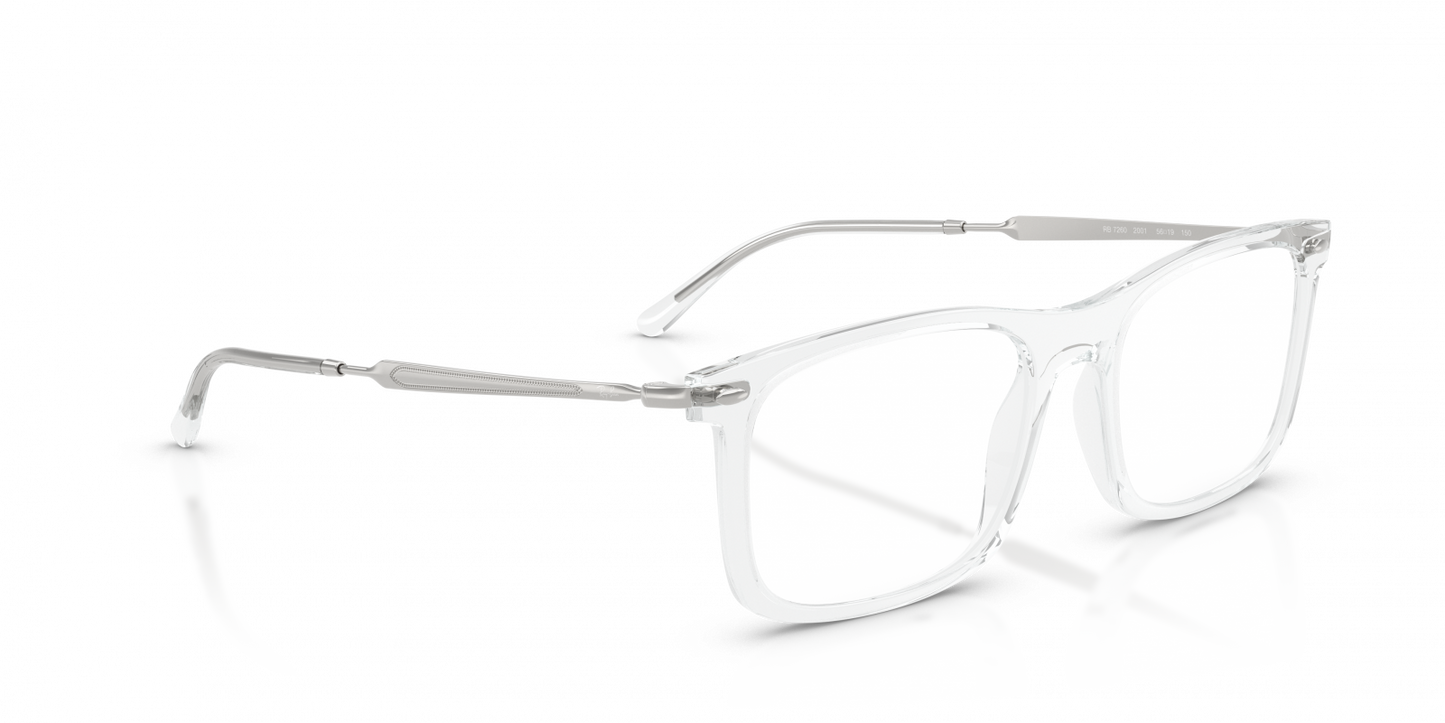 Ray-Ban RX7260 Square Eyeglasses in Transparent, side view