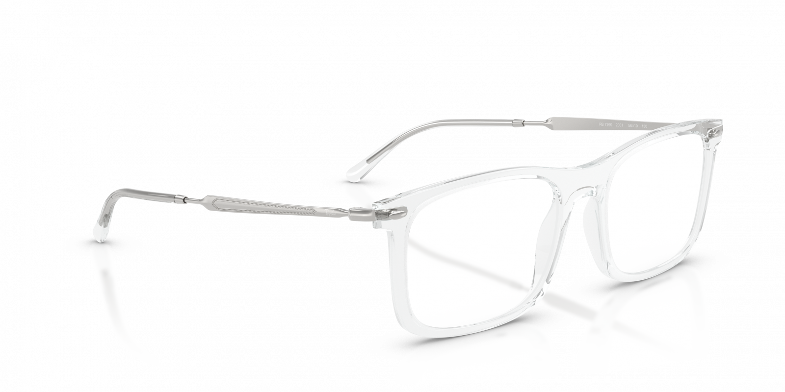 Ray-Ban RX7260 Square Eyeglasses in Transparent, side view