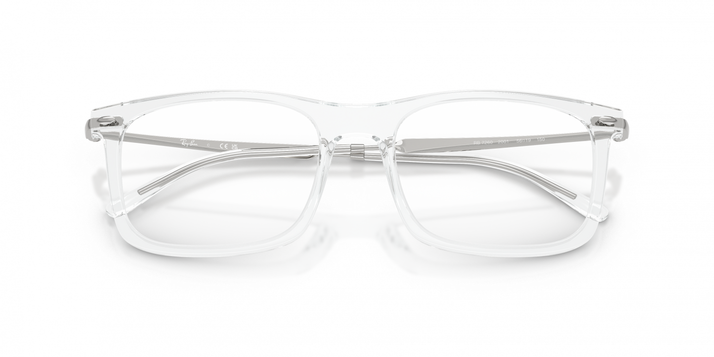 Ray-Ban RX7260 Square Eyeglasses in Transparent, angle view