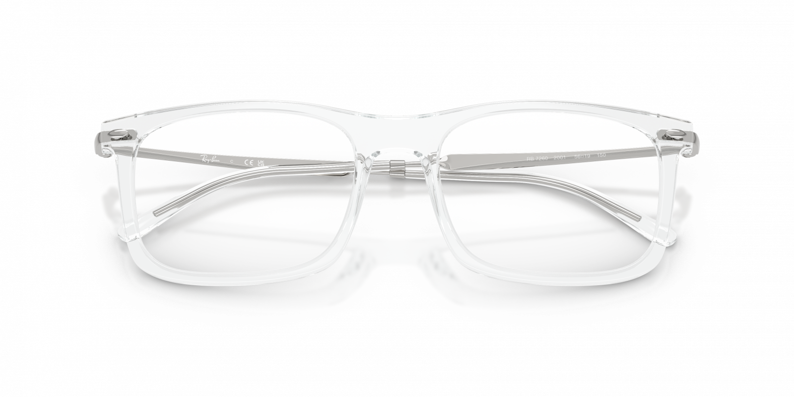 Ray-Ban RX7260 Square Eyeglasses in Transparent, angle view