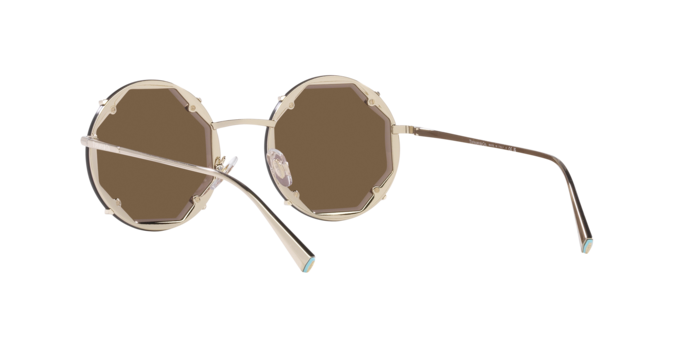 Tiffany & Co. TF3091S Round Sunglasses in Dark Brown / Pale Gold, side view