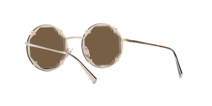 Tiffany & Co. TF3091S Round Sunglasses in Dark Brown / Pale Gold, side view