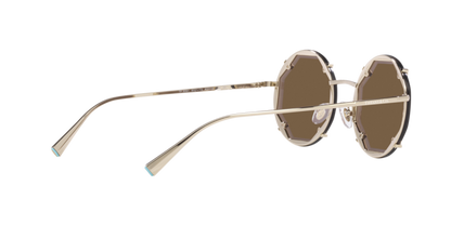 Tiffany & Co. TF3091S Round Sunglasses in Dark Brown / Pale Gold, back view