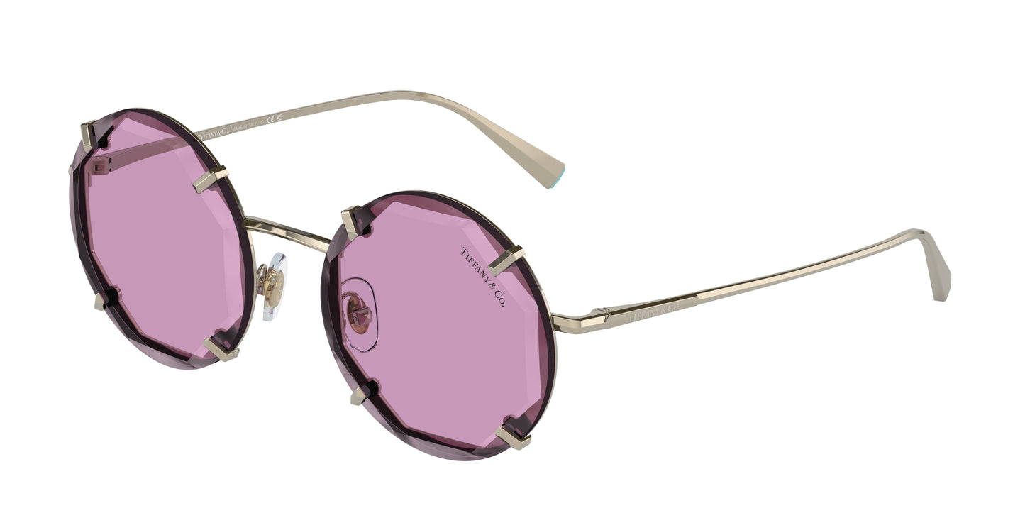 Tiffany & Co. TF3091S Round Sunglasses in Dark Violet / Pale Gold, front view
