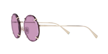 Tiffany & Co. TF3091S Round Sunglasses in Dark Violet / Pale Gold, angle view