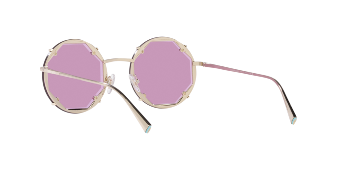 Tiffany & Co. TF3091S Round Sunglasses in Dark Violet / Pale Gold, side view