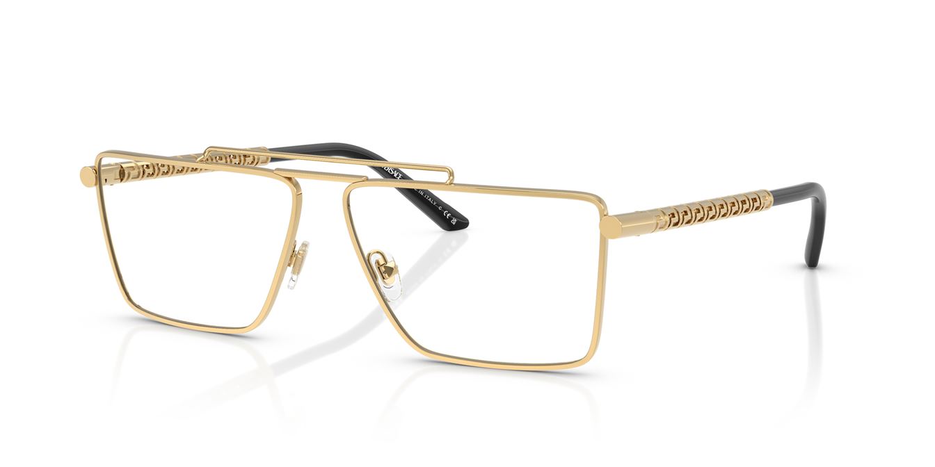 Versace VE1295 Pilot Eyeglasses in Gold, angle view