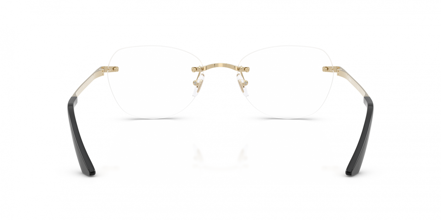 Versace VE1314D Geometric Eyeglasses in Pale Gold, side view