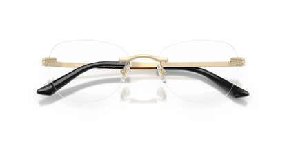 Versace VE1314D Geometric Eyeglasses in Pale Gold, angle view