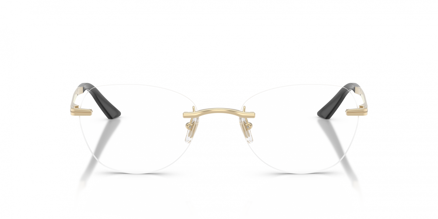 Versace VE1314D Geometric Eyeglasses in Pale Gold, back view