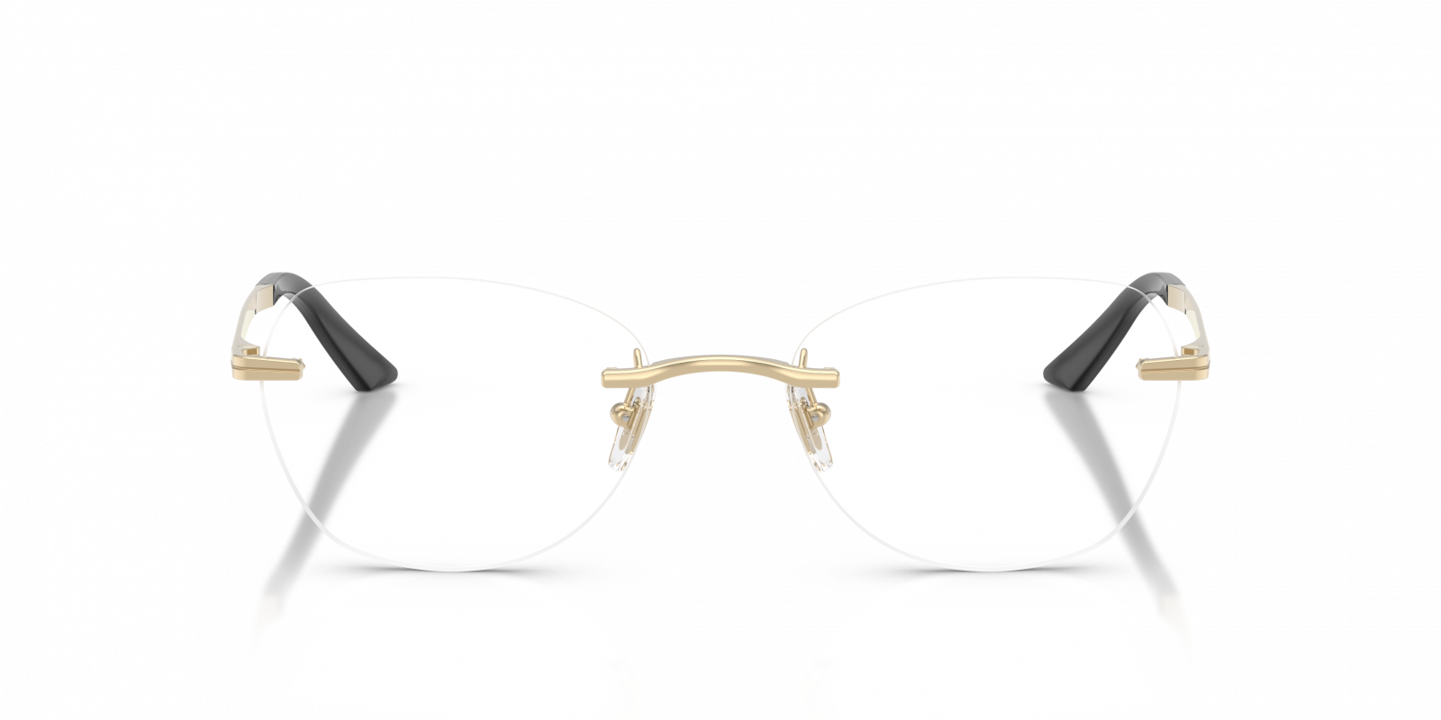 Versace VE1314D Geometric Eyeglasses in Pale Gold, back view