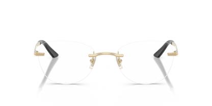 Versace VE1314D Geometric Eyeglasses in Pale Gold, back view