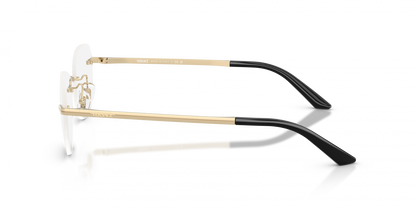 Versace VE1314D Geometric Eyeglasses in Pale Gold, detail view